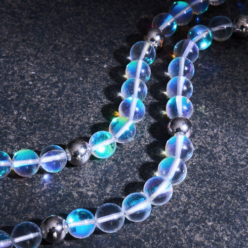 Regenbogen-Supernova | Silber | Galaxy Glas Statement Halskette